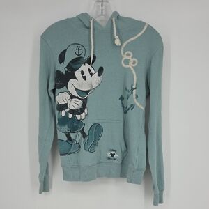 Disney Blue Hoodie with Nautical Mickey Design size medium